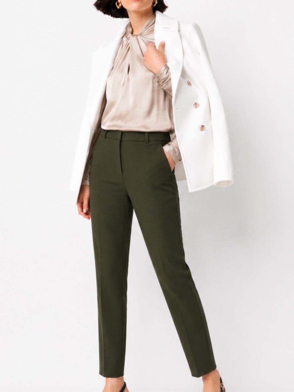Women’s Comfort Stretch Olive / Sargent Green Ankle Pants